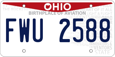 OH license plate FWU2588