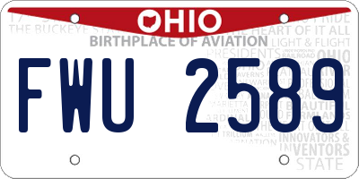 OH license plate FWU2589