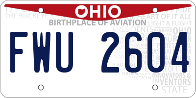 OH license plate FWU2604