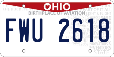 OH license plate FWU2618
