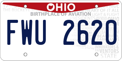 OH license plate FWU2620