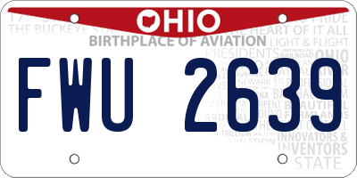OH license plate FWU2639