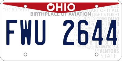 OH license plate FWU2644