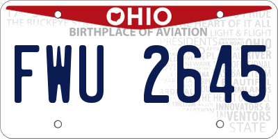 OH license plate FWU2645
