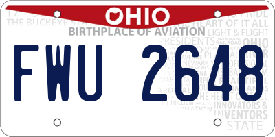 OH license plate FWU2648
