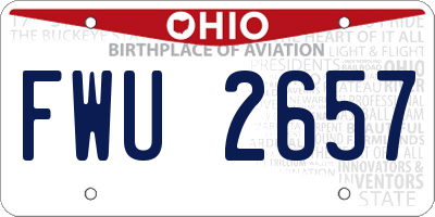 OH license plate FWU2657