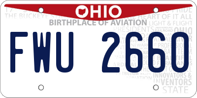 OH license plate FWU2660