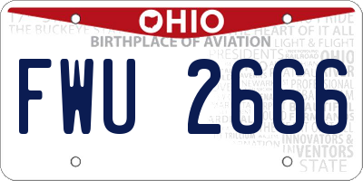 OH license plate FWU2666
