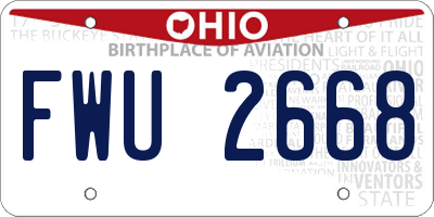 OH license plate FWU2668