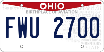 OH license plate FWU2700