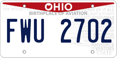 OH license plate FWU2702