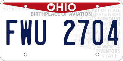 OH license plate FWU2704