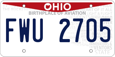 OH license plate FWU2705