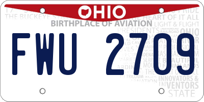 OH license plate FWU2709