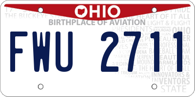 OH license plate FWU2711