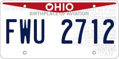 OH license plate FWU2712