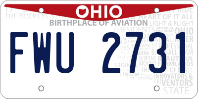 OH license plate FWU2731