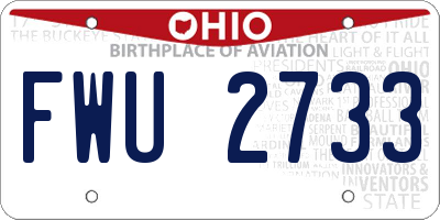 OH license plate FWU2733