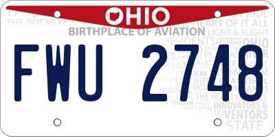 OH license plate FWU2748