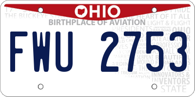 OH license plate FWU2753