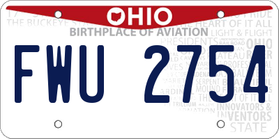 OH license plate FWU2754