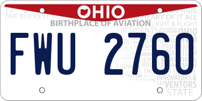 OH license plate FWU2760
