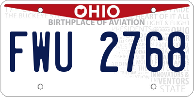 OH license plate FWU2768