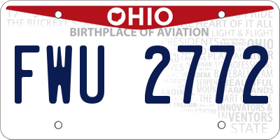 OH license plate FWU2772