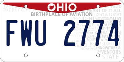 OH license plate FWU2774