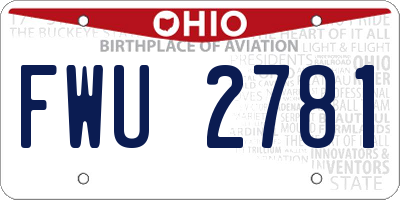 OH license plate FWU2781