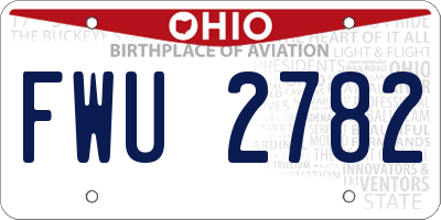 OH license plate FWU2782