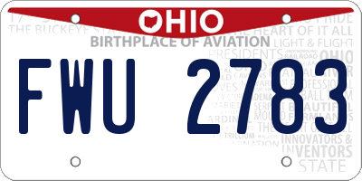 OH license plate FWU2783