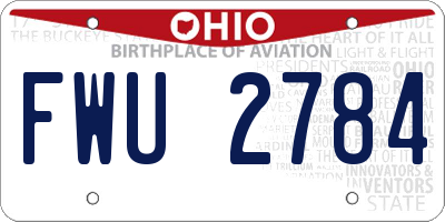 OH license plate FWU2784
