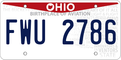 OH license plate FWU2786