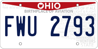 OH license plate FWU2793