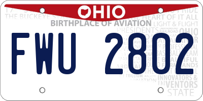 OH license plate FWU2802