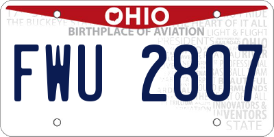 OH license plate FWU2807