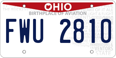 OH license plate FWU2810