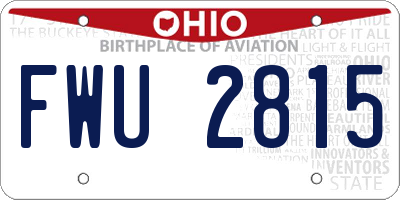 OH license plate FWU2815