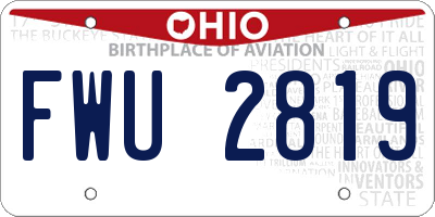 OH license plate FWU2819