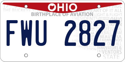 OH license plate FWU2827