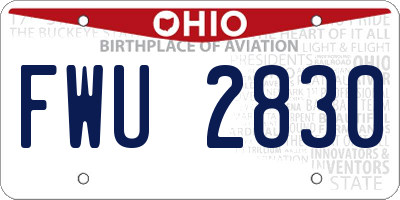 OH license plate FWU2830
