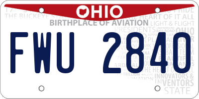 OH license plate FWU2840