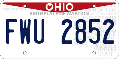 OH license plate FWU2852