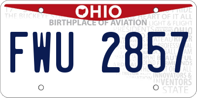 OH license plate FWU2857