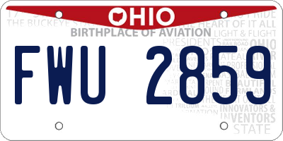 OH license plate FWU2859