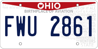OH license plate FWU2861