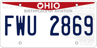 OH license plate FWU2869