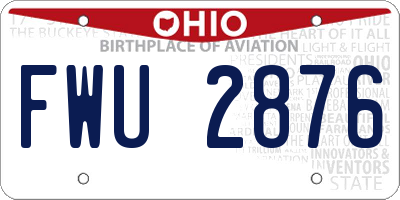 OH license plate FWU2876