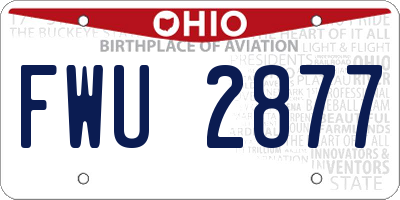 OH license plate FWU2877